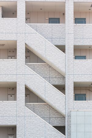 Stairwell fire escape in a modern buildingの写真素材