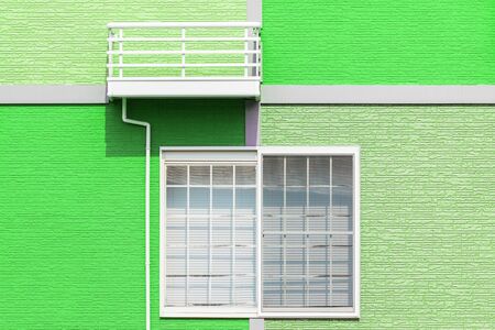 Exterior home design by colorful wall and windowの写真素材