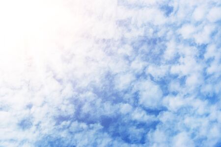 Pattern white clouds and bright sky blue background. sunlightの写真素材