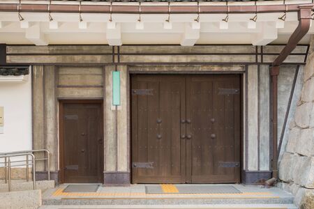 castle door of Japanese castle or castle gate historic building retro style.のeditorial素材