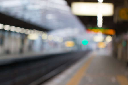 Blurred abstract background of train station, concept transportation background.の写真素材