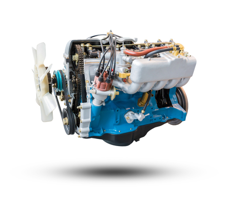 Car engine part isolated on white background. Object with clipping path.の写真素材