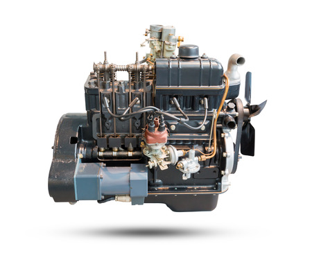 Car engine part isolated on white background. Object with clipping path.の写真素材