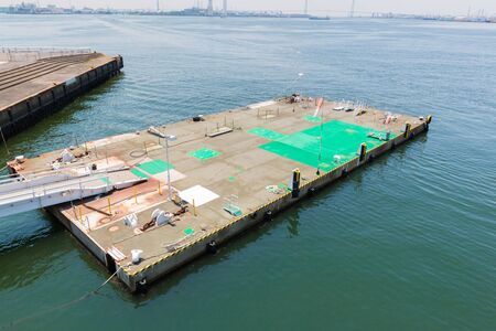 Empty place of bring a boat up alongside a wharf.の写真素材