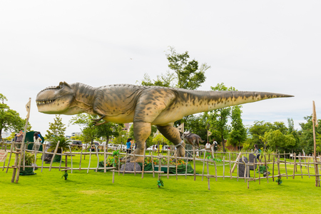 NAGOYA, JAPAN - JULY 10, 2016:Park located at Noritake Garden Nagoya Japan. Dinosaur in the park.のeditorial素材
