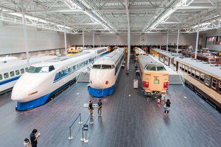 NAGOYA, JAPAN - JULY 10, 2016: The SCMaglev and Railway Park features 39 full-size railway vehicles and one bus exhibit, train cab simulators, and railway model dioramasのeditorial素材