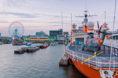NAGOYA, JAPAN - JUNE 18 2016: The Port of Nagoya, located in Ise Bay, is the largest and busiest trading port in Japan, accounting for about 10% of the total trade value of Japan.のeditorial素材