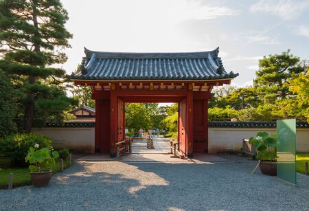 KYOTO, JAPAN - July 30, 2016: Byodoin Temple in Kyoto, Japan. Unidentified people queuin for buying tickets in front of the Byodo-in temple gate.のeditorial素材