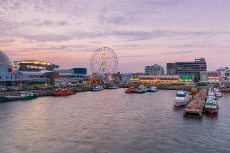 NAGOYA, JAPAN - JUNE 18 2016: The Port of Nagoya, located in Ise Bay, is the largest and busiest trading port in Japan, accounting for about 10% of the total trade value of Japan.のeditorial素材