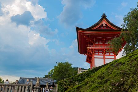 KYOTO, JAPAN - July 31, 2016: Tourist at Kiyomizu-dera Temple in Kyoto Japan. Kiyomizu-dera is an independent Buddhist temple in eastern Kyoto. The temple is part of the Historic Monuments of Ancient Kyoto.のeditorial素材