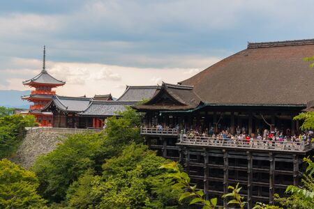 KYOTO, JAPAN - July 31, 2016: Tourist at Kiyomizu-dera Temple in Kyoto Japan. Kiyomizu-dera is an independent Buddhist temple in eastern Kyoto. The temple is part of the Historic Monuments of Ancient Kyoto.のeditorial素材