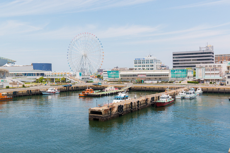 NAGOYA, JAPAN - JUNE 18 2016: The Port of Nagoya, located in Ise Bay, is the largest and busiest trading port in Japan, accounting for about 10% of the total trade value of Japan.のeditorial素材