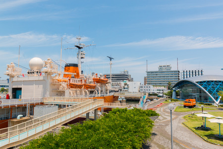 NAGOYA, JAPAN - JUNE 18 2016: The Port of Nagoya, located in Ise Bay, is the largest and busiest trading port in Japan, accounting for about 10% of the total trade value of Japan.のeditorial素材