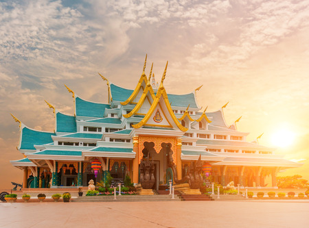 Watpaphukon Temple place of religious Buddhists activity with natural environment ,infrared style. in Udon Thani, thailandの写真素材