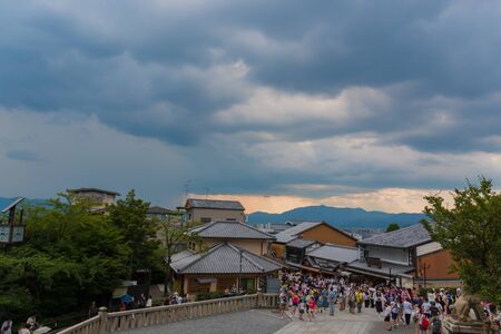 KYOTO, JAPAN - July 31, 2016: Tourist at Kiyomizu-dera Temple in Kyoto Japan. Kiyomizu-dera is an independent Buddhist temple in eastern Kyoto. The temple is part of the Historic Monuments of Ancient Kyoto.のeditorial素材