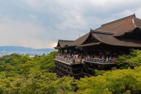 KYOTO, JAPAN - July 31, 2016: Tourist at Kiyomizu-dera Temple in Kyoto Japan. Kiyomizu-dera is an independent Buddhist temple in eastern Kyoto. The temple is part of the Historic Monuments of Ancient Kyoto.のeditorial素材