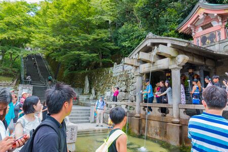 KYOTO, JAPAN - July 31, 2016: Tourist at Kiyomizu-dera Temple in Kyoto Japan. Kiyomizu-dera is an independent Buddhist temple in eastern Kyoto. The temple is part of the Historic Monuments of Ancient Kyoto.のeditorial素材