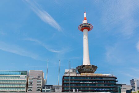 KYOTO, JAPAN - July 30, 2016: Kyoto Tower located in Kyoto, Japan. The tower is the tallest structure in Kyoto with its observation deck at 100 metres.のeditorial素材