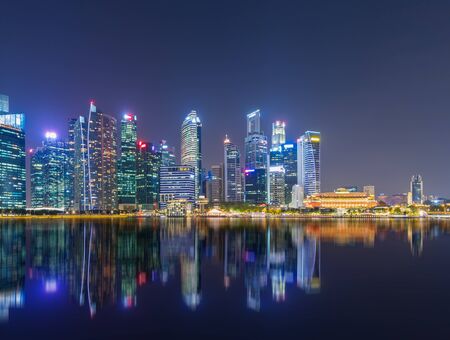 Singapore Skyline cityscape view. singapore business district, twilight sky and beautiful night viewの写真素材