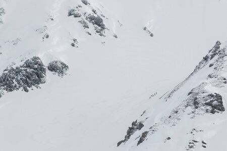Tateyama Kurobe Alpine Route and Beautiful landscape the snow mountains view on Tateyama Japanese...
