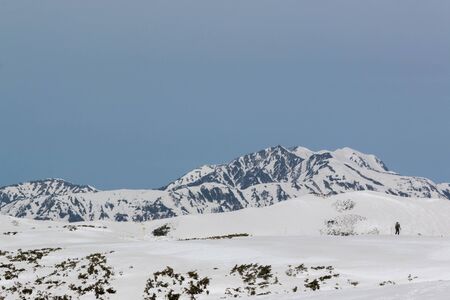 Tateyama Kurobe Alpine Route and Beautiful landscape the snow mountains view on Tateyama Japanese Alps in Japan,Toyama.の写真素材