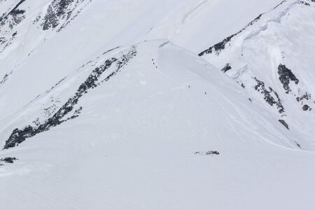 Tateyama Kurobe Alpine Route and Beautiful landscape the snow mountains view on Tateyama Japanese...