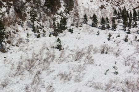 Tateyama Kurobe Alpine Route and Beautiful landscape the snow mountains view on Tateyama Japanese...