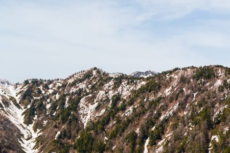 Tateyama Kurobe Alpine Route and Beautiful landscape the snow mountains view on Tateyama Japanese Alps in Japan,Toyama.の写真素材