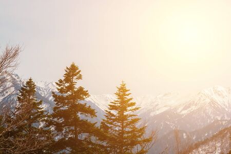 Tateyama Kurobe Alpine Route and Beautiful landscape the snow mountains view on Tateyama Japanese Alps in Japan,Toyama.の写真素材