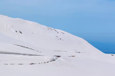 Tateyama Kurobe Alpine Route and Beautiful landscape the snow mountains view on Tateyama Japanese Alps in Japan,Toyama.の写真素材
