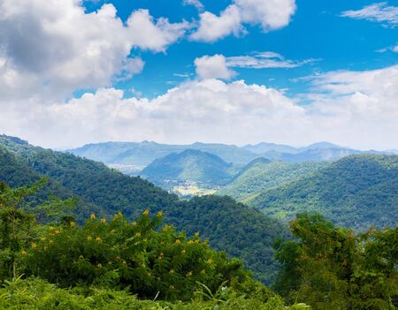 Landscape mountain viewpoint at Khao yai national park in Thailand.の写真素材