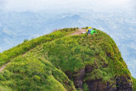 Landscape nature in Thailand. Aerial view landscape from flying drone over mountain in Phu Thap Boek Phetchabun Province Thailand.の写真素材