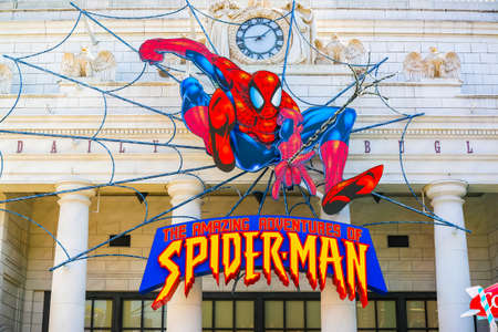 Osaka, Japan - 5 May 2016 : Beautiful amusement attraction of spider man in Universal studio Osakaのeditorial素材