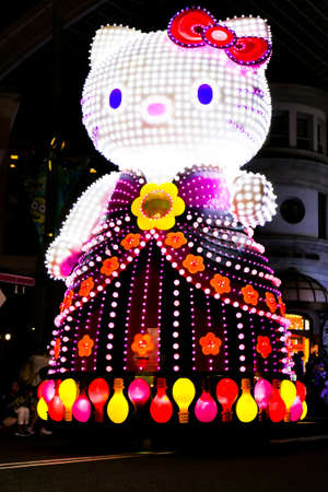 OSAKA, JAPAN - May 5, 2016: Universal Studios Japan (USJ) 
Beautiful illumination event night parade. Most visitors are Japanese tourists and tourists from other Asian countries.のeditorial素材