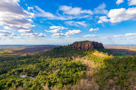 Wat Phu Tok is one of Thailandâs true wonders. This giant sandstone outcrop, which can be seen from miles aroundの写真素材