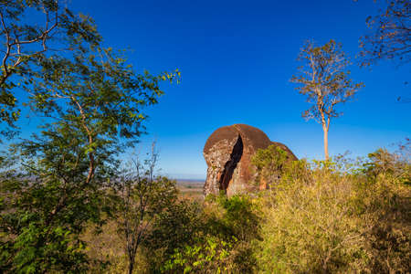 Elephant shaped stone of Phu Sing mountain is newly tourist attraction place It is one the Unseen Thailandの写真素材