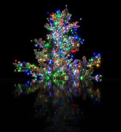 Close up Christmas decoration on the Christmas tree. Christmas ball on texture background.の写真素材
