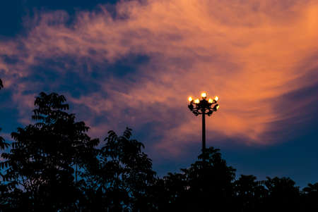 Light Tower in the Eveningの写真素材