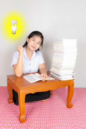 Asian Thai Student getting some cool ideaの写真素材