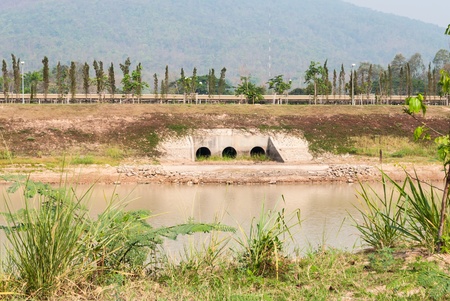 Concrete Water Drain Pipe for Irrigation.の写真素材