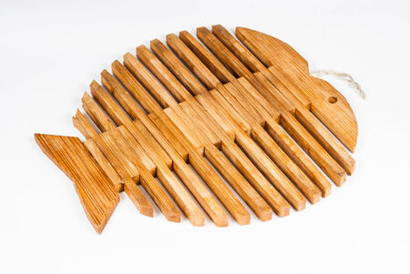 Wooden Fish Shaped Tray の写真素材