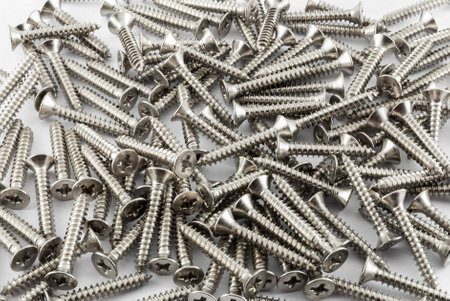 Stainless Steel Screws Background/ Texture.
