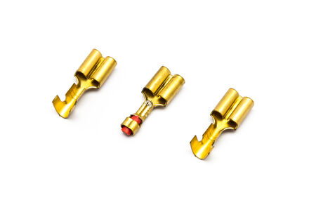 Gold Crimp Terminal Connectors.の写真素材