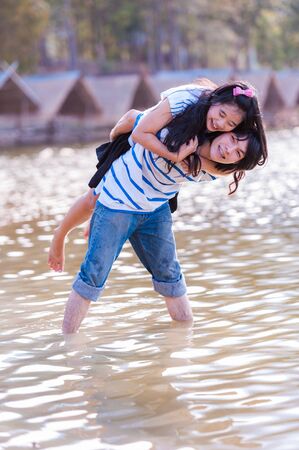 Sweet Cute Couple Relaxing in Parkの写真素材