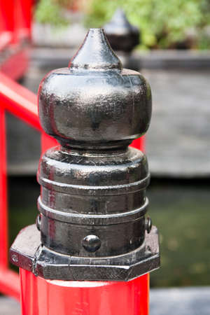 Architecture handmade wooden poleの写真素材