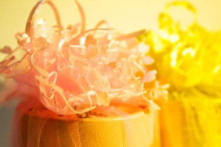 yellow wedding giftの写真素材