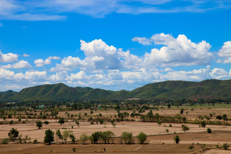 Beautiful natural landscape land and mountain see high viewの写真素材