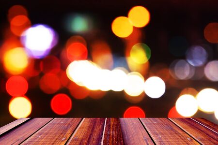 Blur image Background color on wooden floor
