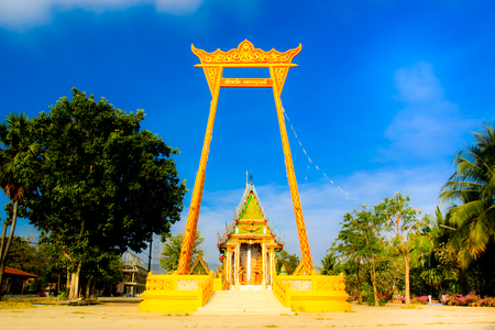 abstract image color Thailand temple entrance pillar gateの写真素材