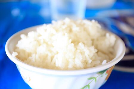 Thai white jasmine riceの写真素材